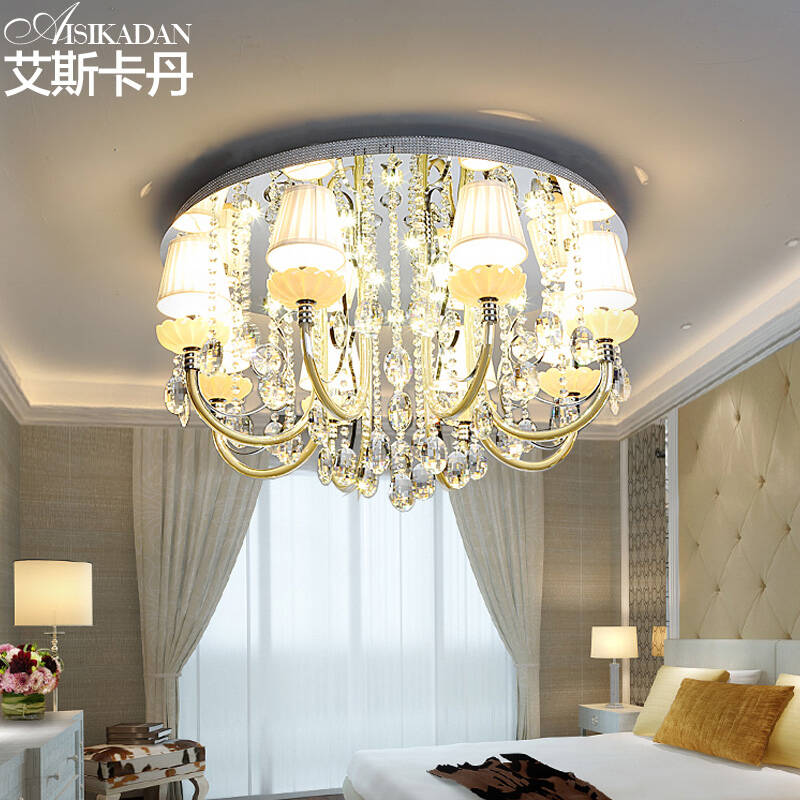 欧式水晶灯吊灯 客厅灯具大气创意圆形led吸顶灯餐厅卧室蜡烛灯饰简欧