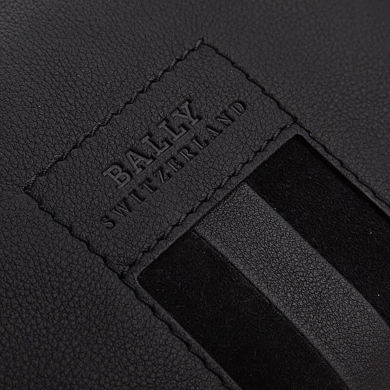 bally 巴利 男士黑色真皮双拉链手包 balet 20
