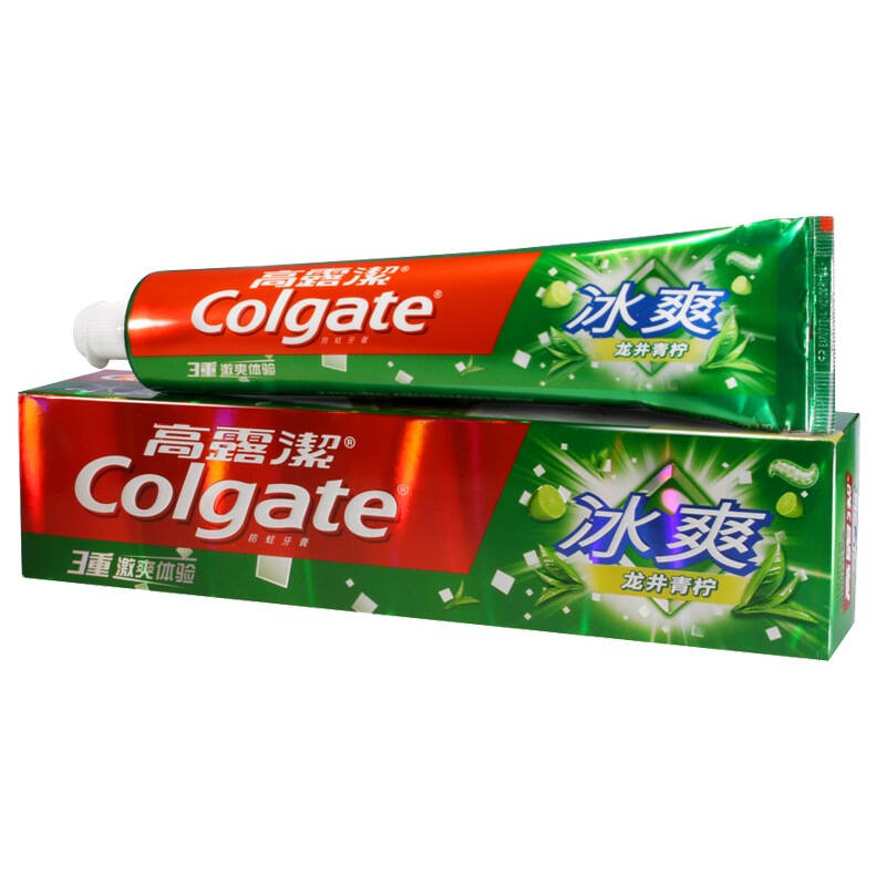 高露洁(colgate) 冰爽 牙膏 120g (龙井青柠) (新老包装随机发放)