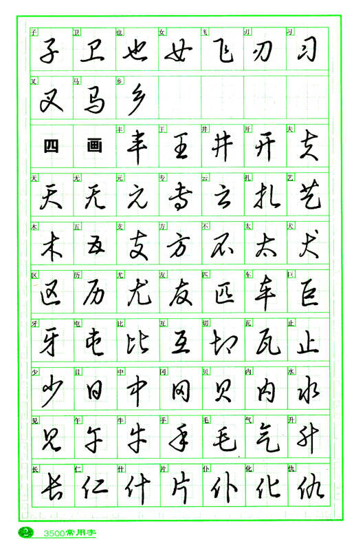 3500常用字钢笔草书字帖