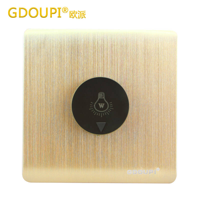 欧派(gdoupi)开关插座面板 调光开关 智能插座 墙壁电源插座 香槟金色