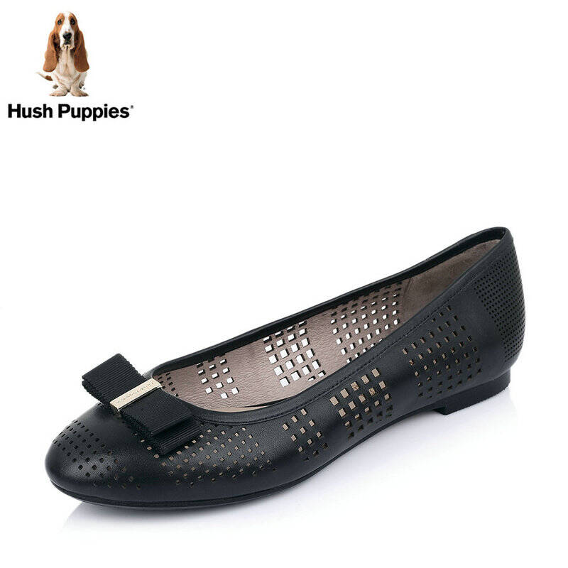 hush puppies/暇步士2015春季黑色牛皮女单鞋hin01aq5