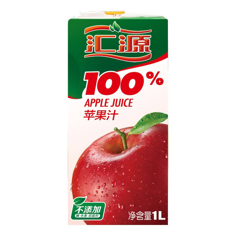 汇源100%果汁 苹果汁 1l*12盒整箱装