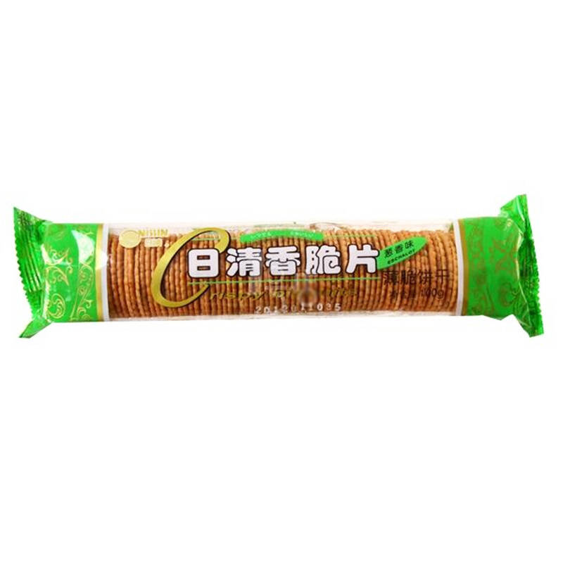 日清香脆片饼干香葱味100g 脆片薄饼干点心 办公室零食