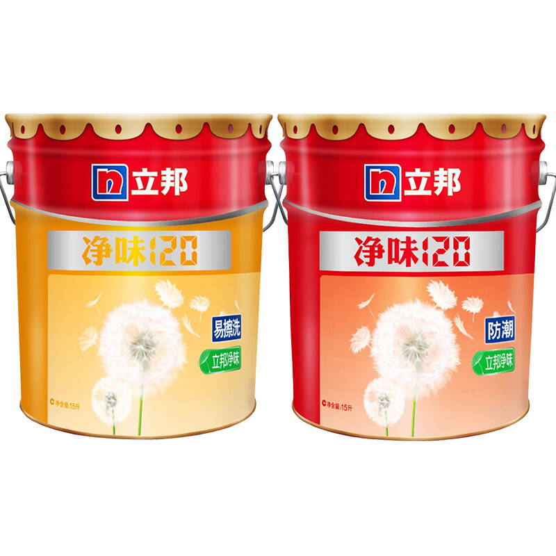 立邦漆油漆涂料内墙乳胶漆墙面漆 净味120防潮/易擦洗 15l