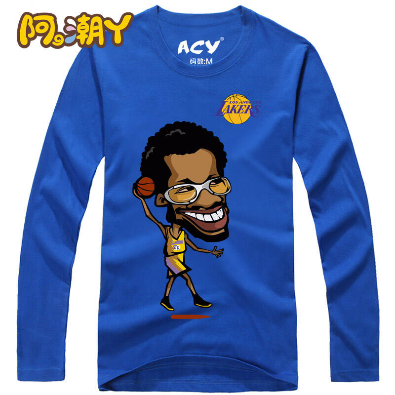 acy-纯棉男士潮秋冬款长袖t恤卡通q版t恤篮球运动nba全码体恤衫