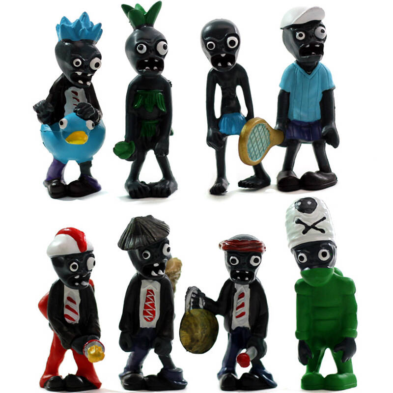 甜蜜城堡 动漫模型 植物大战僵尸公仔玩偶 8件套 僵尸