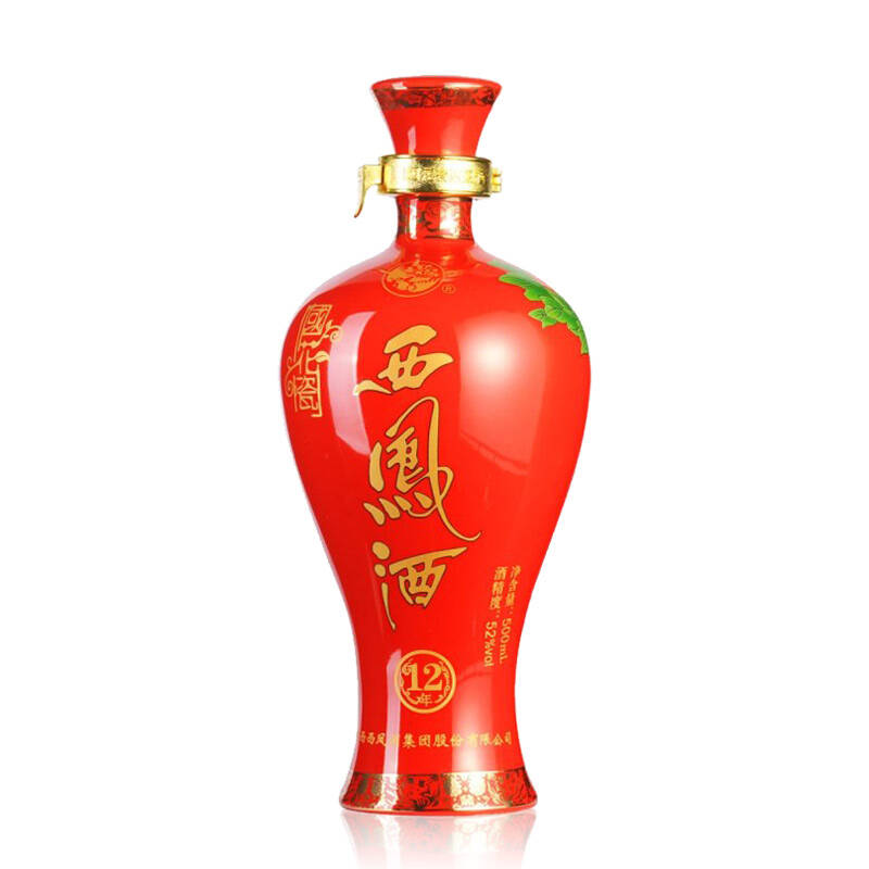 【6瓶装】45度国花瓷 红瓶装 12年西凤酒 十二年陈酿红瓷瓶 陕西凤香