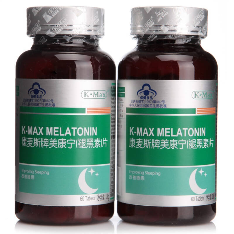 【京东自营】k-max康麦斯牌美康宁(褪黑素)片300mg*60片*2瓶装 自营