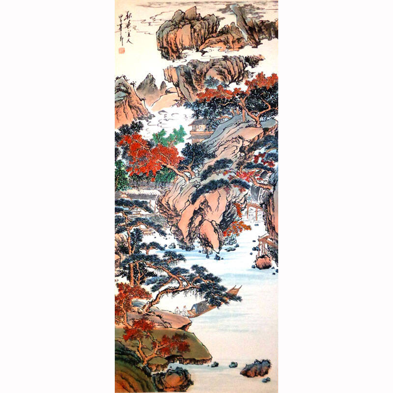 【博礼藏品】刘二郎春夏秋冬四条屏真迹国画 字画收藏