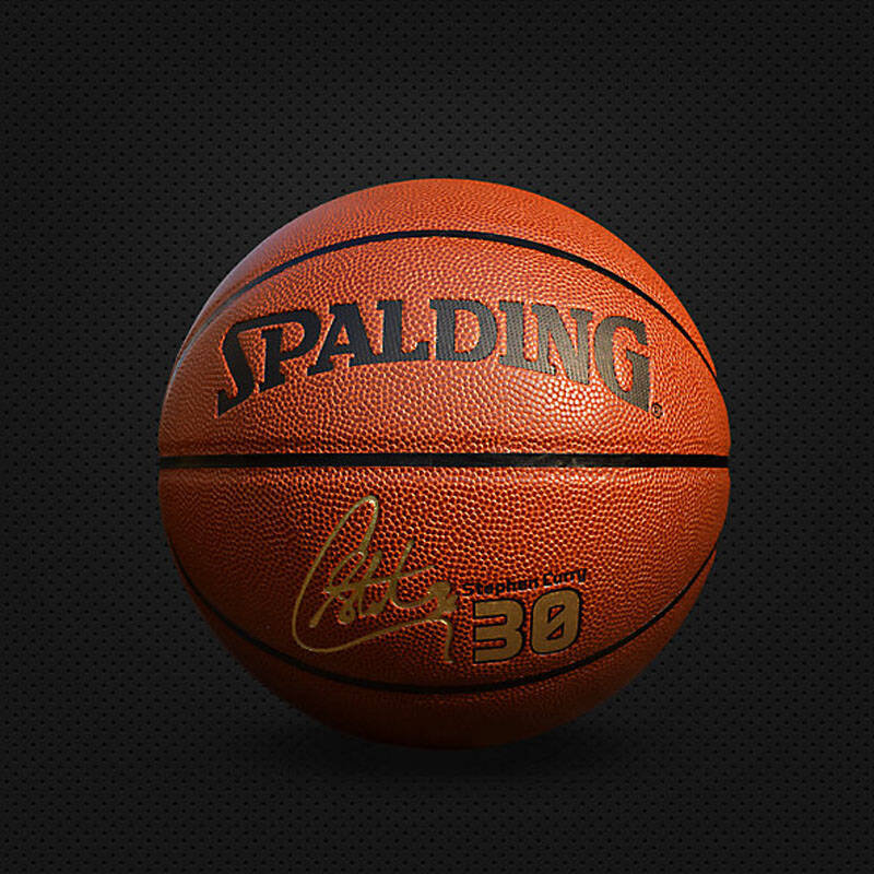 spalding 斯伯丁 nba金州勇士队斯蒂芬库里签名pu篮球