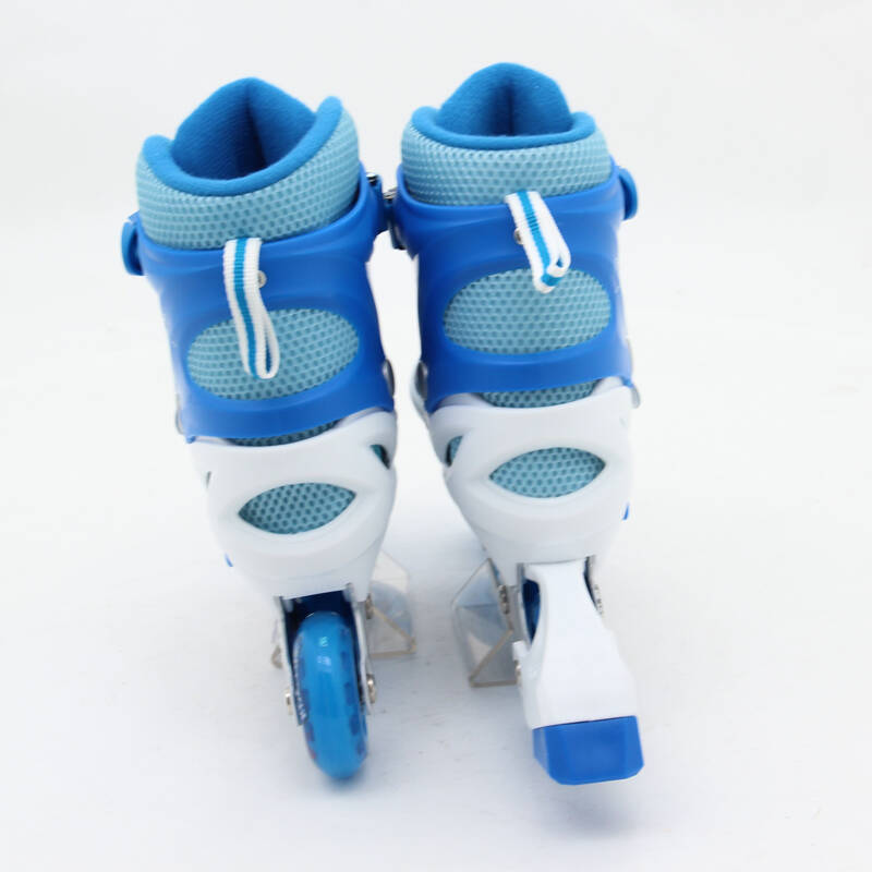 劲道 儿童正品溜冰鞋小孩套装轮滑鞋 旱冰鞋滑冰鞋直排可调 天蓝色