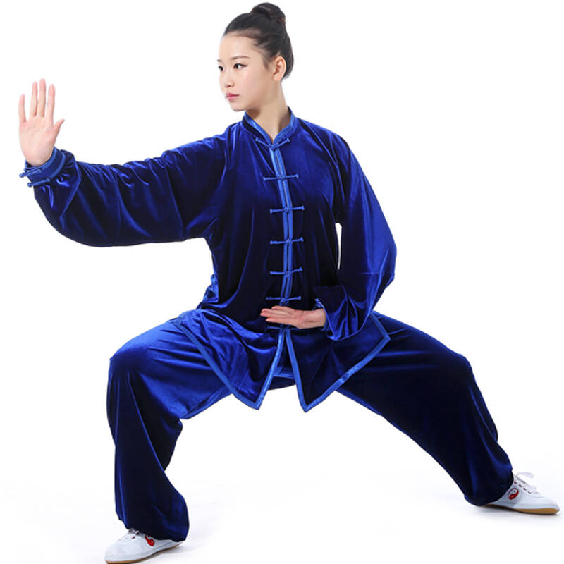 武极堂南韩绒太极服秋冬季加厚金丝绒练功服保暖太极拳服装女男款