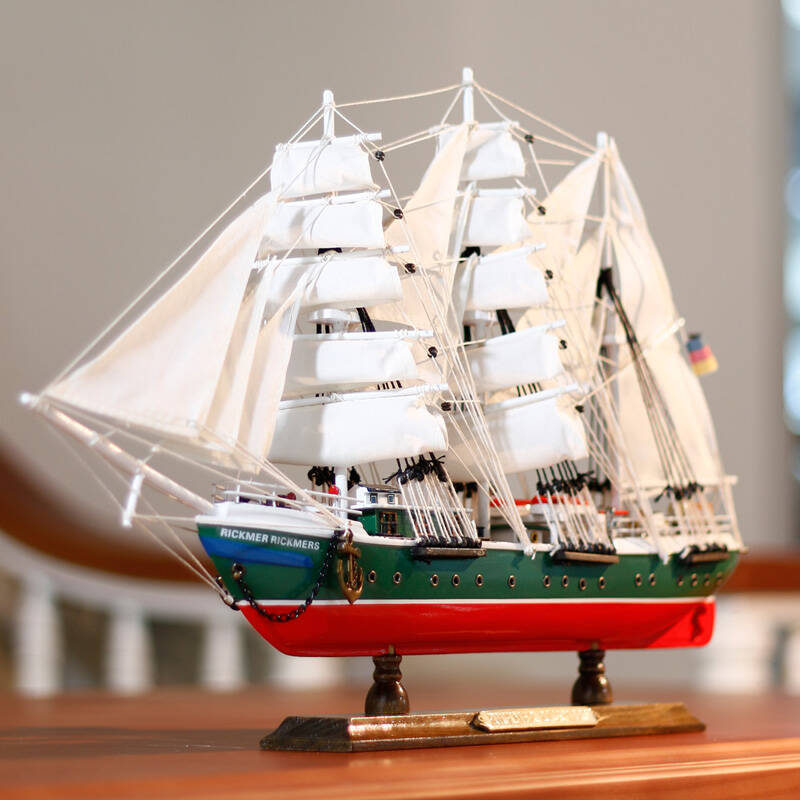 snnei室内 普鲁士号帆船模型摆件 小木船模型 一帆风顺工艺船fc-4