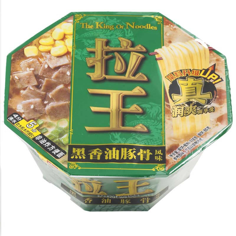 日清(nissin)拉王方便面 非油炸方便面 12杯整箱装 福冈辣豚骨风味 79