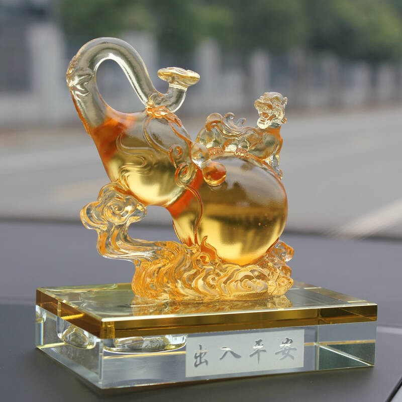 汉承 琉璃 貔貅葫芦 汽车饰品摆件 保平安内饰车用品摆饰 汽车香水瓶