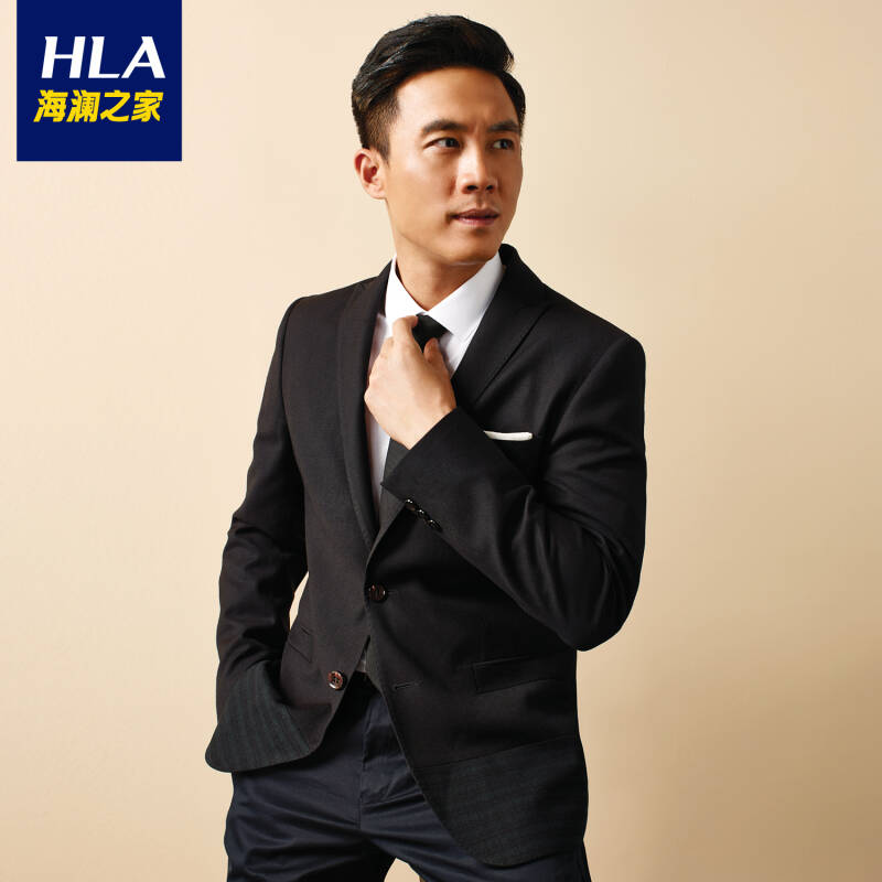 海澜之家 2015春季新品 男装纯色西服修身商务西装 hwxad1a030a 黑色