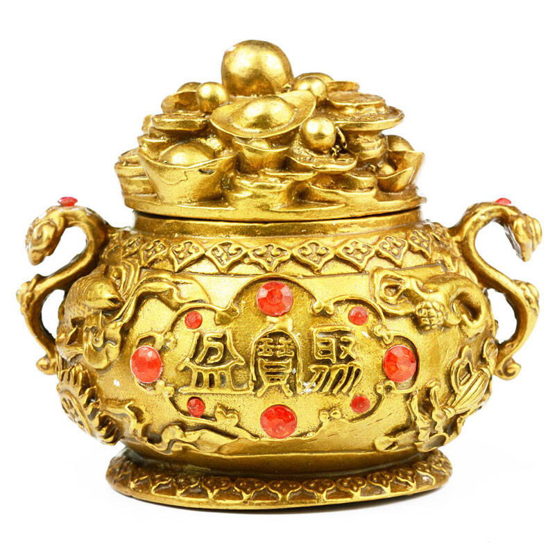 宝泰祥 开运纯铜元宝聚宝盆香炉摆件 金玉满堂财源广进 店铺必备