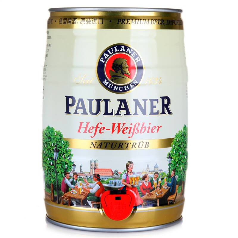 柏龙(paulaner) 普拉拿 小麦啤酒 5l桶装