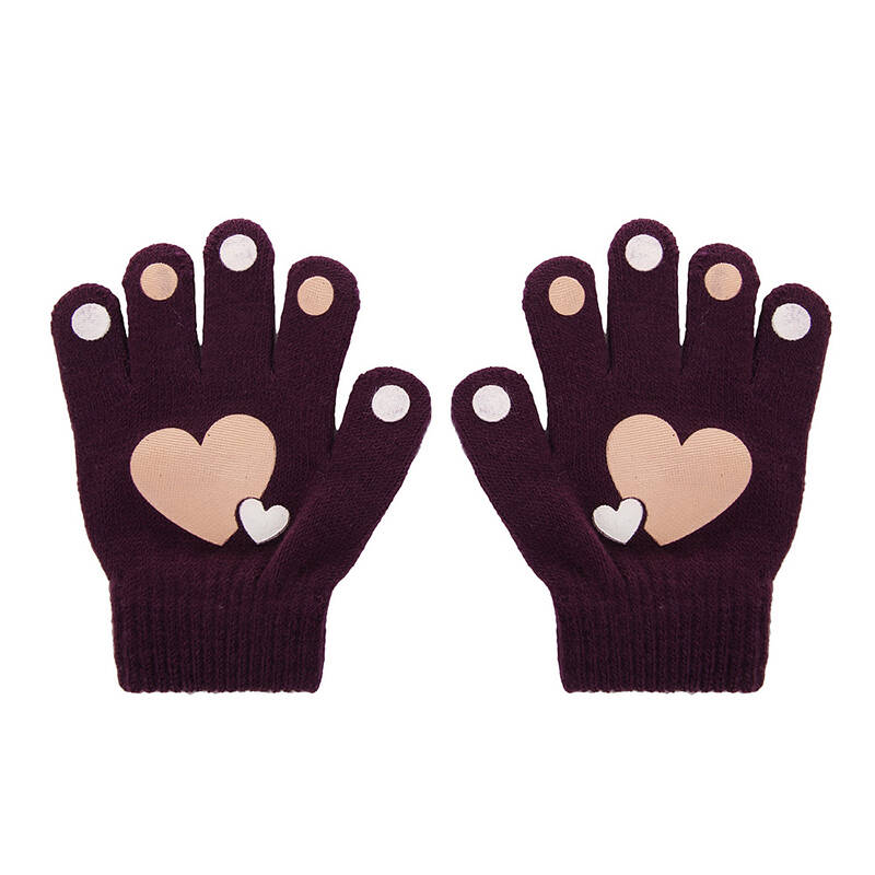 美尚品舒适保暖卡通动物针织五指儿童手套 秋冬季手套 儿童手套 户外