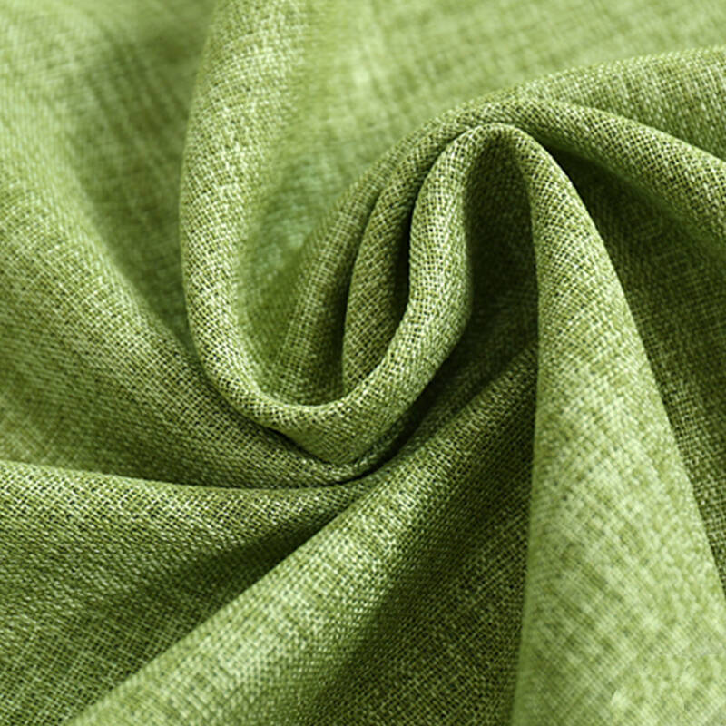 优质加厚亚麻窗帘 客厅卧室全遮光布料成品 果绿色 挂钩2.5宽x2.