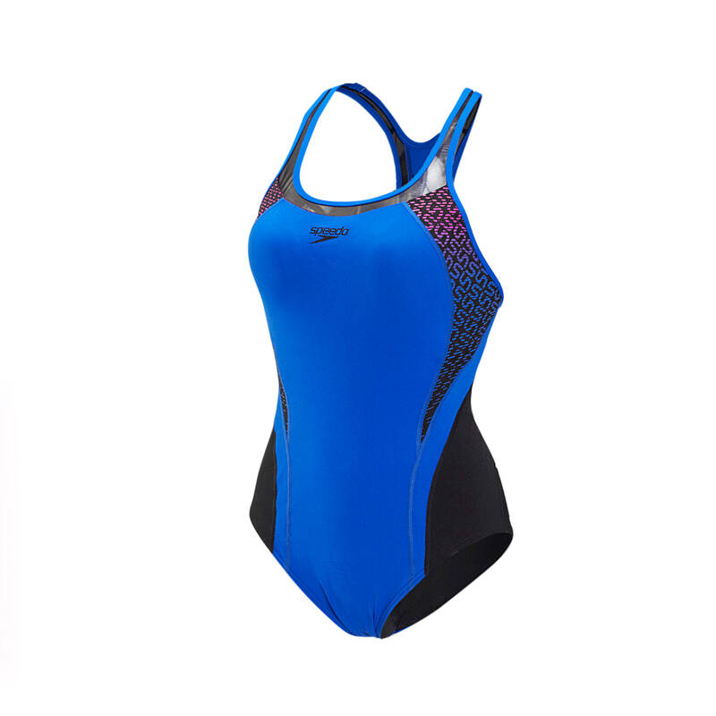 speedo速比涛 女士泳衣 连体保守游泳衣 水中健身休闲温泉时尚显瘦