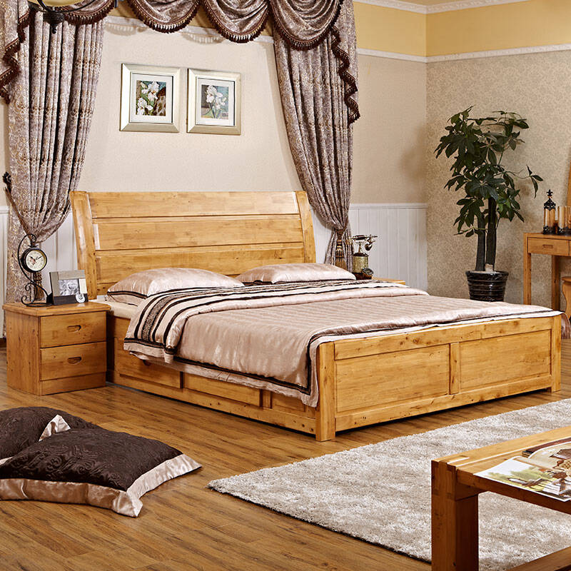 5米柏木床实木家具现代中式储物床高箱床香柏木家具 标准床箱 1500*