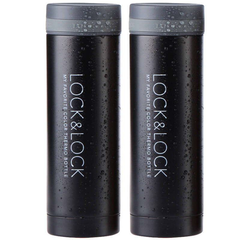 乐扣乐扣(lock&lock)保温杯不锈钢简约保温水杯男女便携防漏杯子 黑色