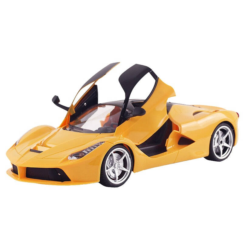 创翔儿童玩具遥控车 1:14电动开门可充电漂移跑车模型玩具8801e 黄色