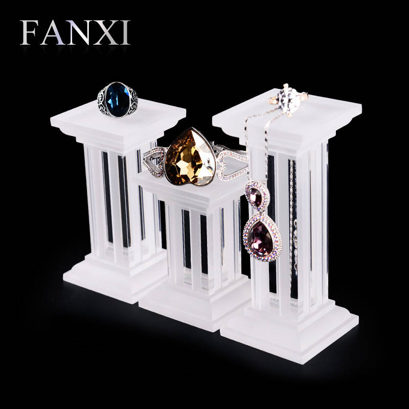 凡西(fanxi)亚克力珠宝首饰品展示架创意罗马柱戒指项链道具三件套 yj