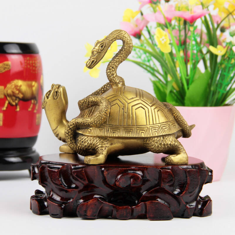 益鼎贵 开光2015年羊年属牛开运吉祥物 纯铜玄武镇岳摆件 b款配底座