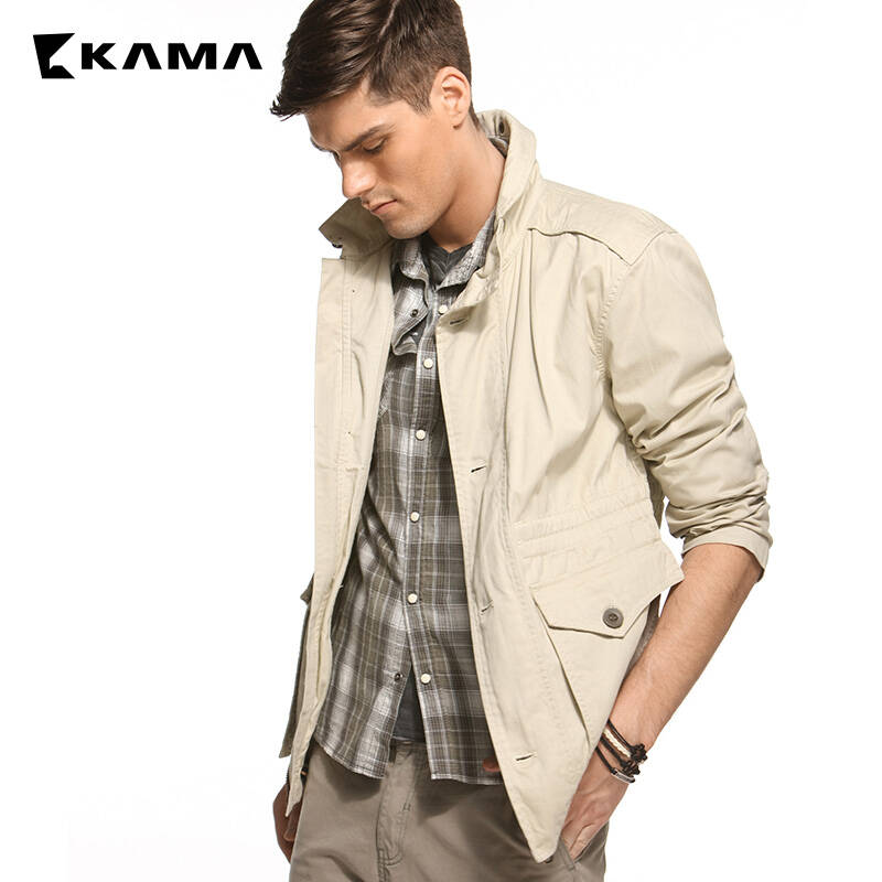 AMA 春装新款男装 时尚立领风衣男休闲外套 2