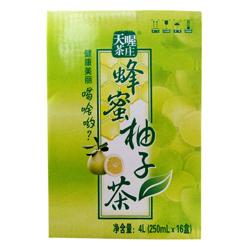 【京东超市】天喔茶庄 蜂蜜柚子茶250ml*16整箱装