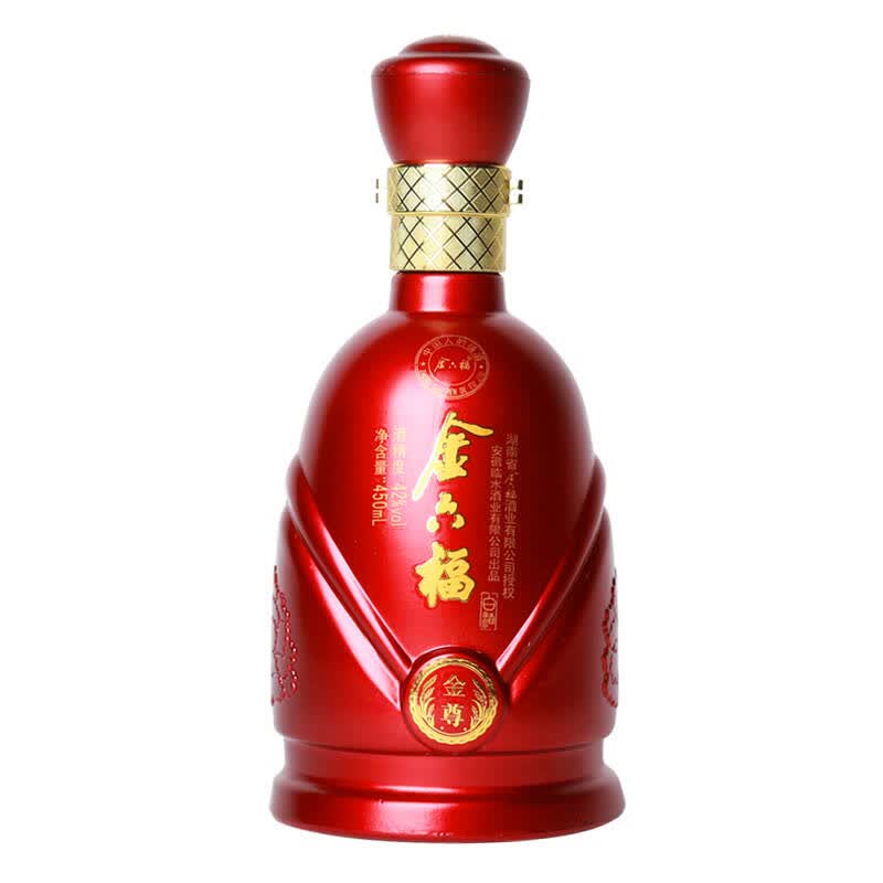 金六福金尊42度浓香型绵柔白酒单瓶装450ml宴席招待用