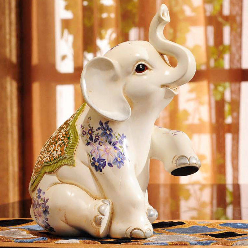 英伦欧堡 吉祥风水礼品招财摆设可爱三只大象摆件 创意家居装饰品