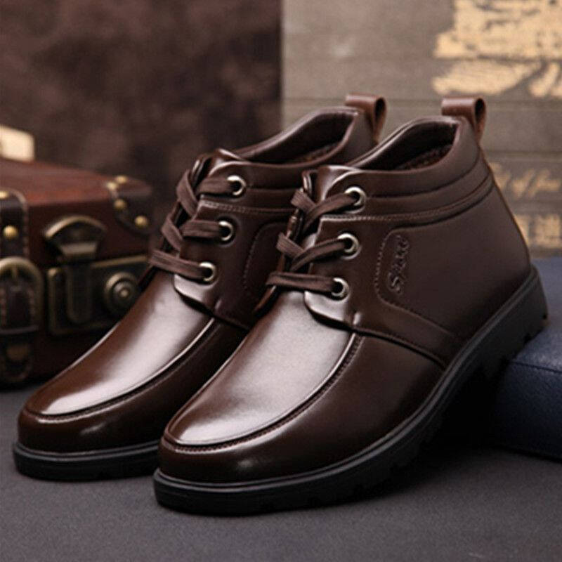 fuerliang冬款男士真皮棉皮鞋商务皮鞋头层牛皮 冬季.