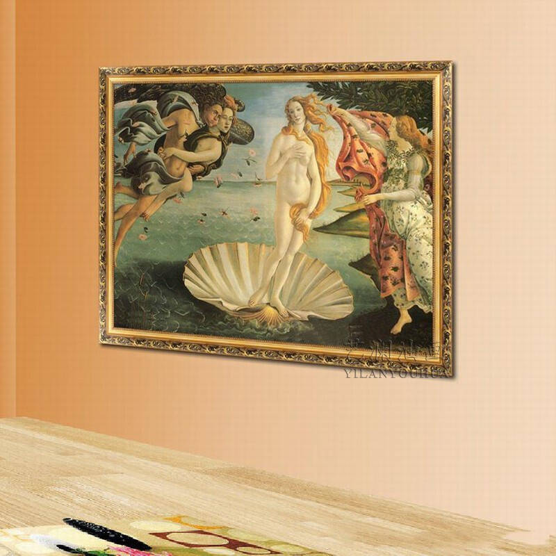 艺澜波提切利的代表作 维纳斯的诞生>世界名画美容休闲会所装油画gt35