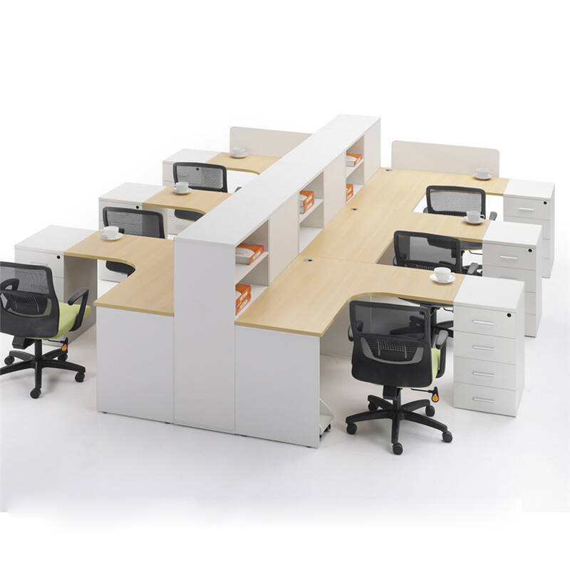 员工桌屏风办公桌写字台3人位隔断自由组合白色6人位屏风办公桌 款式f