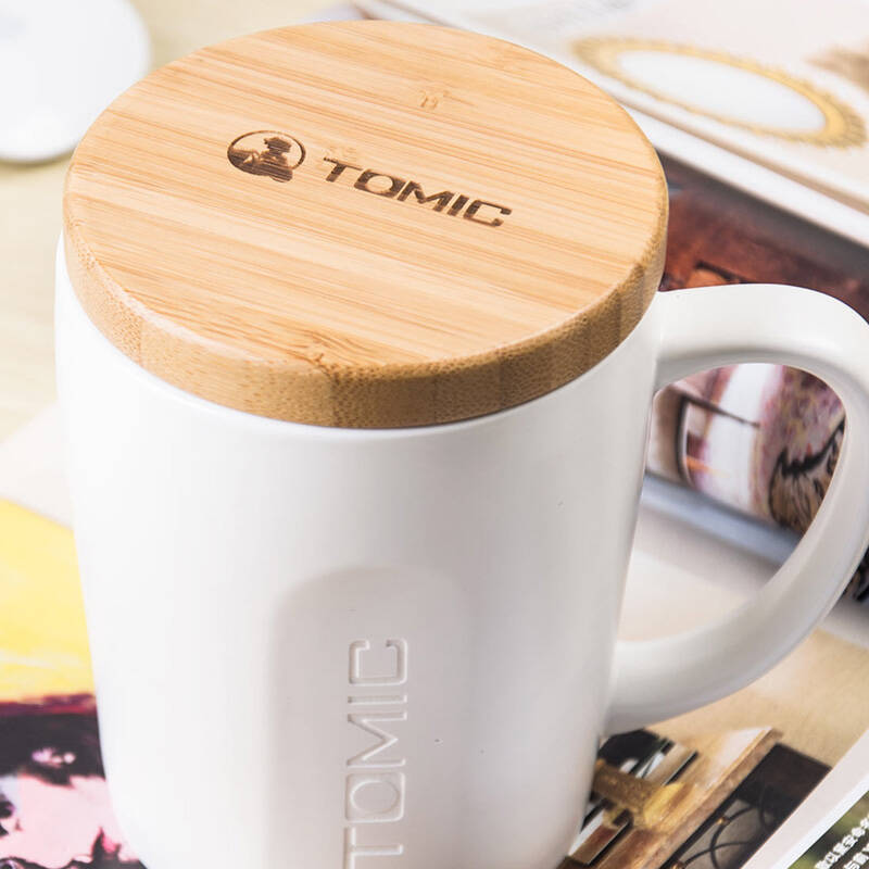 英国tomic/特美刻陶瓷杯带盖 马克杯情侣咖啡杯 创意杯子 白色 1316