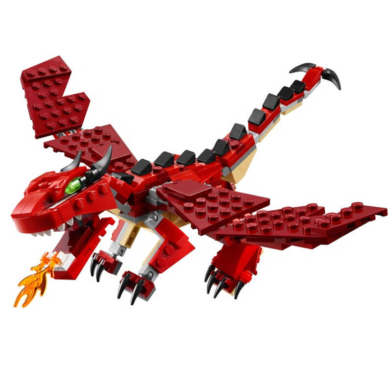 lego乐高儿童益智拼装积木玩具小颗粒创意百变三合一系列 红色巨怪