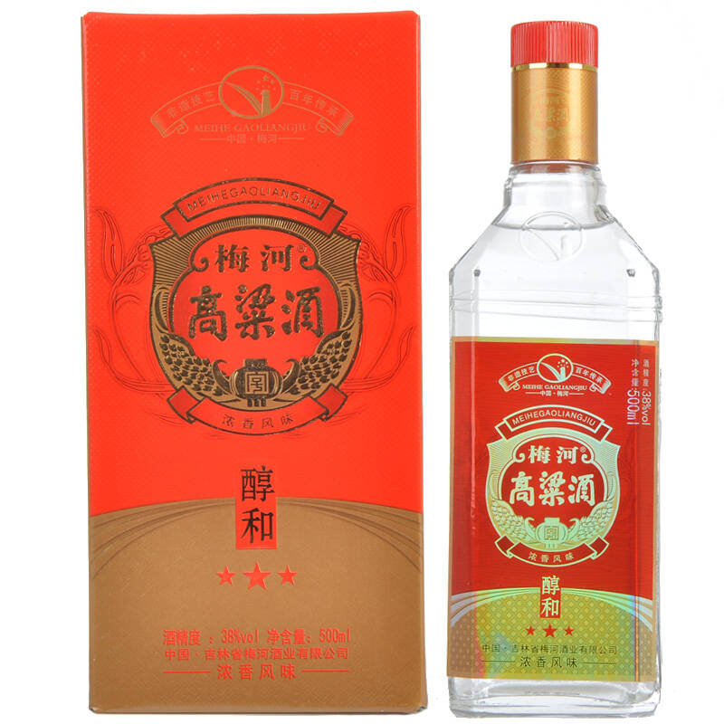 梅河高粱酒醇和三星 38度 500ml