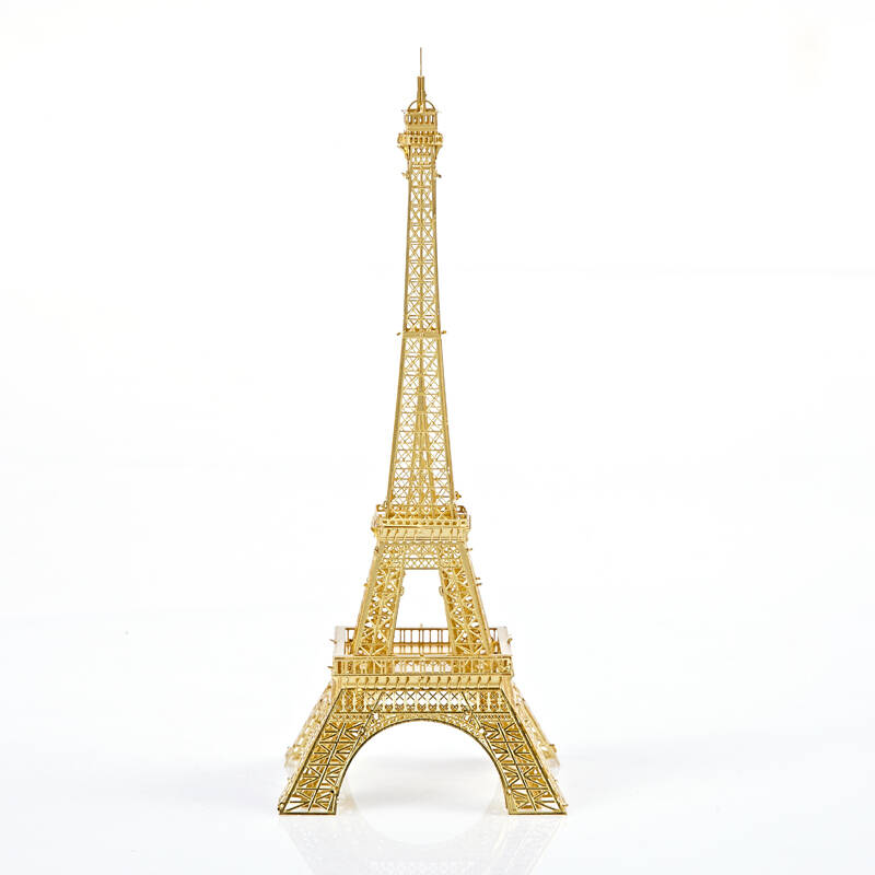 拼酷全金属diy立体拼图模型 微型3d手工模型拼装玩具 埃菲尔铁塔(金色