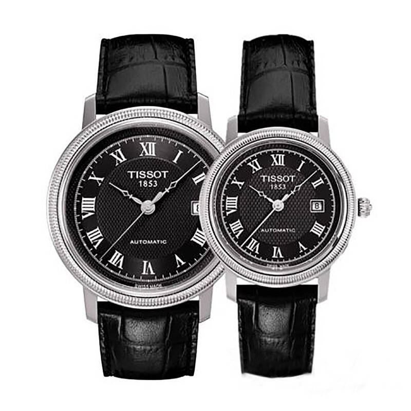 天梭(tissot)手表 港湾系列机械情侣表t045.207.16.053.00/t045.407.