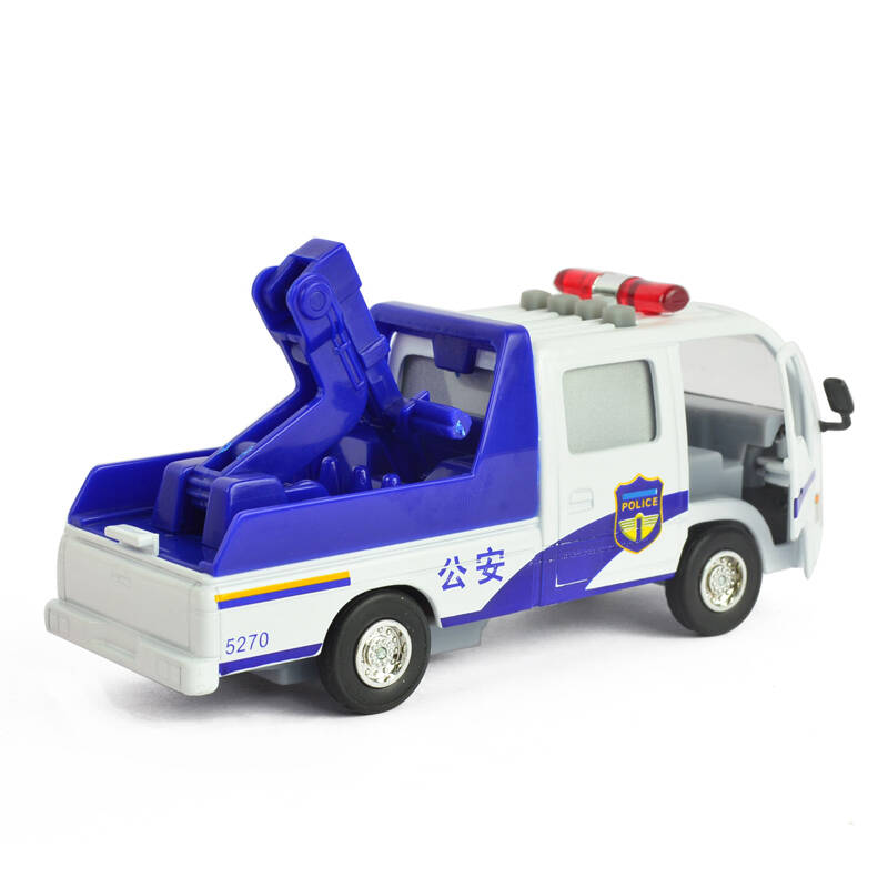 巴士公安警察1:32合金汽车110警车模型仿真汽车儿童玩具车 天蓝色
