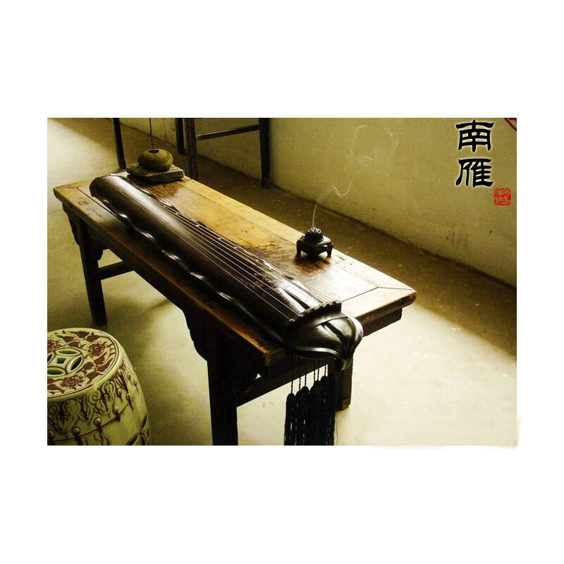 传世音色断纹收藏古琴----南雁元代老杉木大蕉叶式古琴--资深首选图片