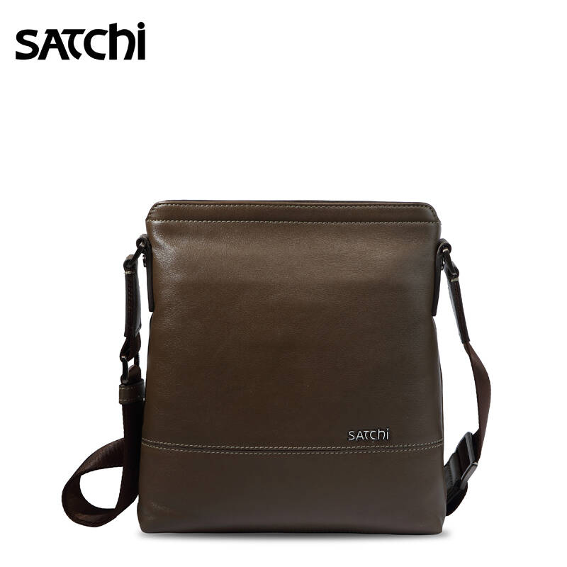 satchi沙驰男包 头层牛皮男士单肩包fn194019-222k 卡其色