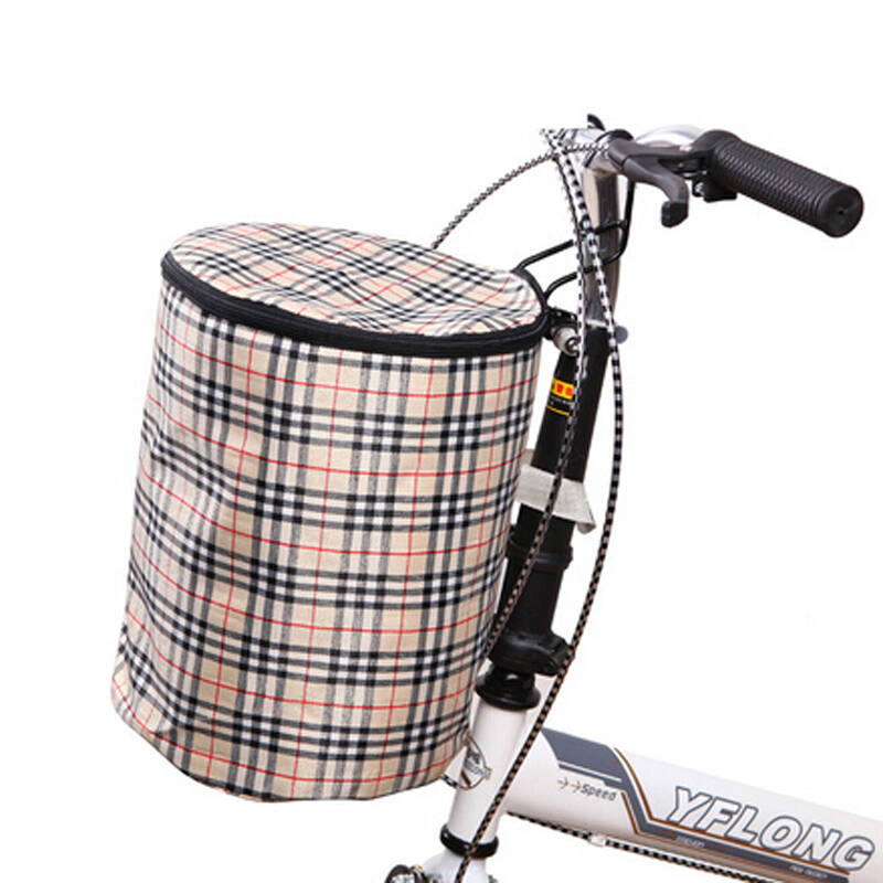自行车带盖车筐帆布单车篓自行车篮子车筐自行车配件装备 蓝色