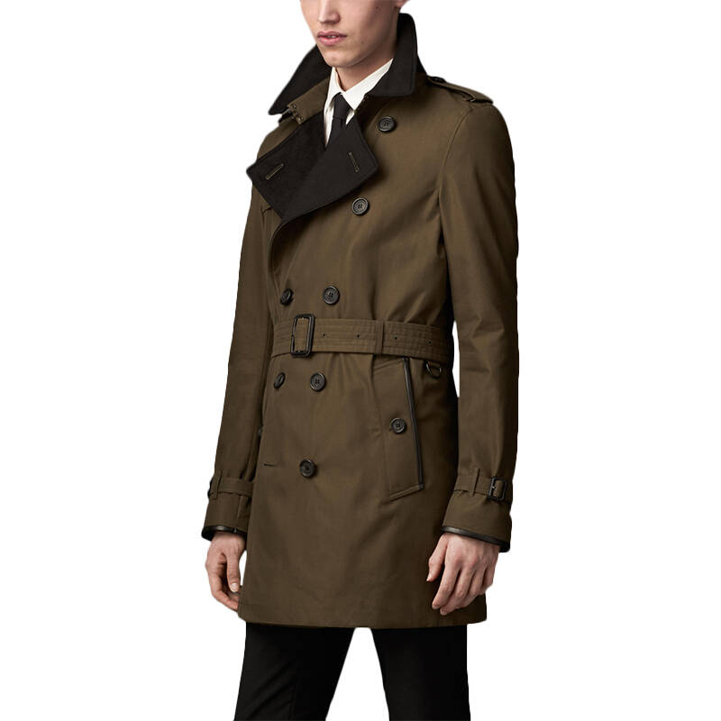 burberry london/巴宝莉新款男士纯棉羊皮装饰trench风衣39453171