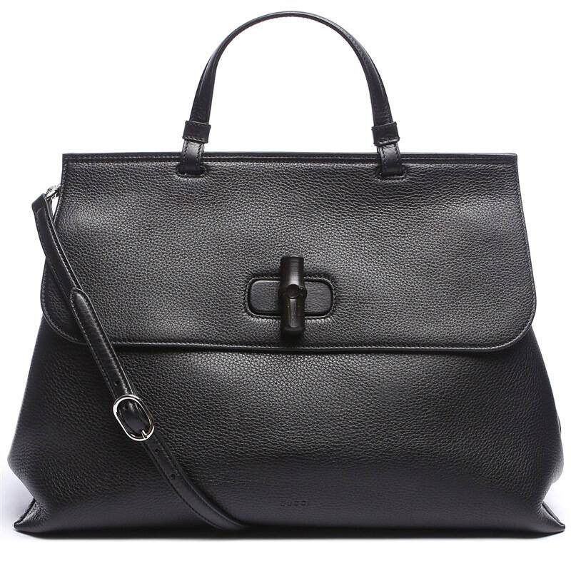 gucci 古驰 女士黑色牛皮手提包单肩包大号 370830 a7m0n 1000