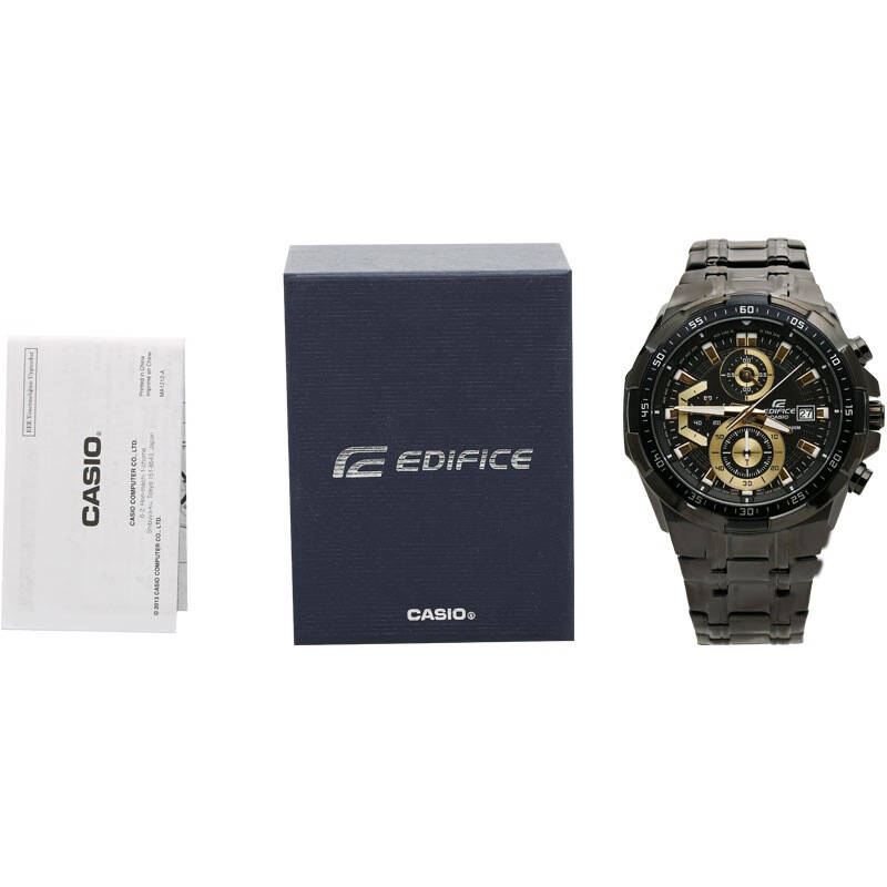 卡西欧 (casio) 手表 edifice系列 防水三眼运动石英男表 efr-539bk